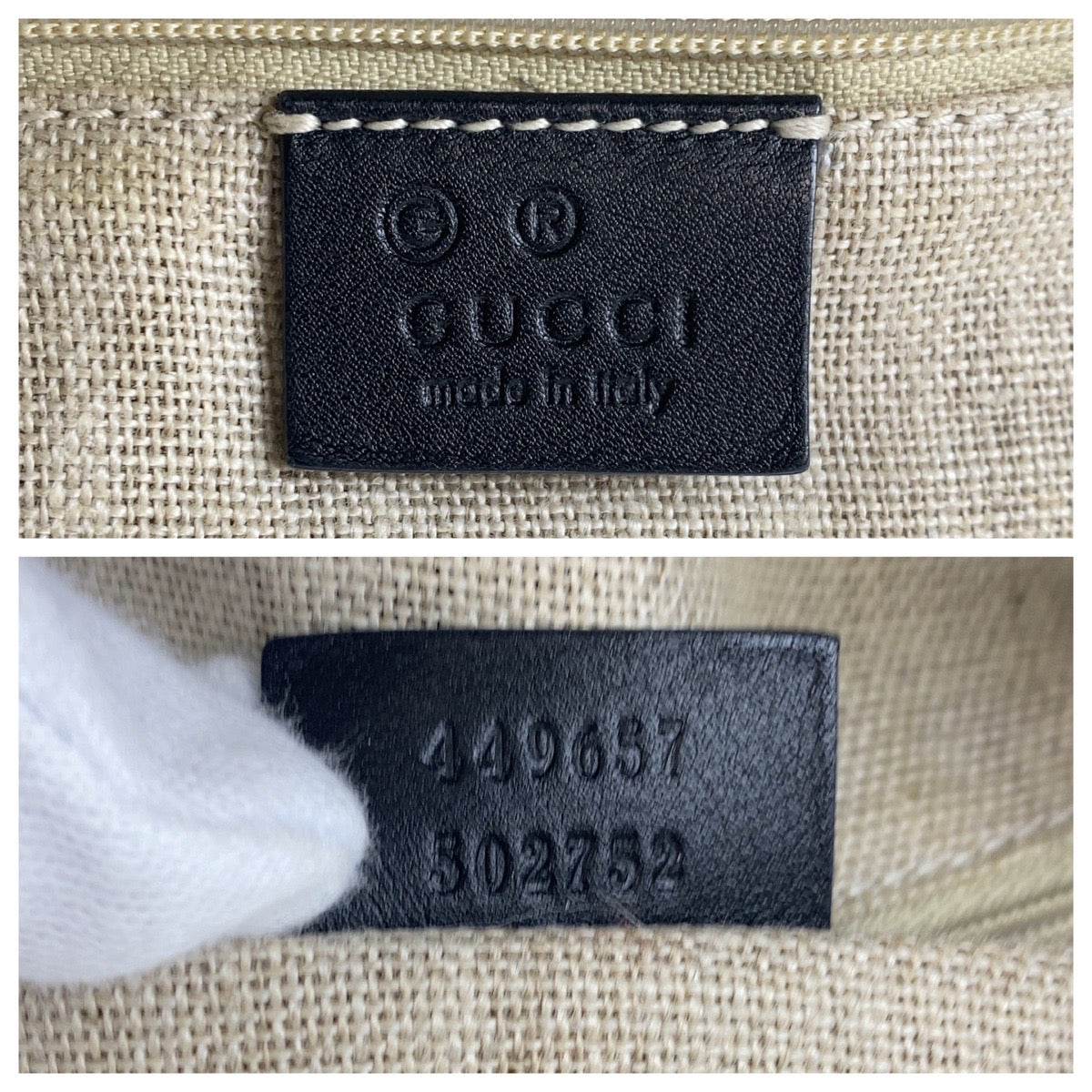 GUCCI Handbag 449657 leather Black GoldMetal Micro Guccisima