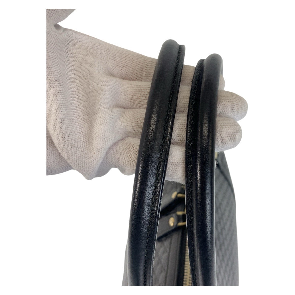 GUCCI Handbag 449657 leather Black GoldMetal Micro Guccisima
