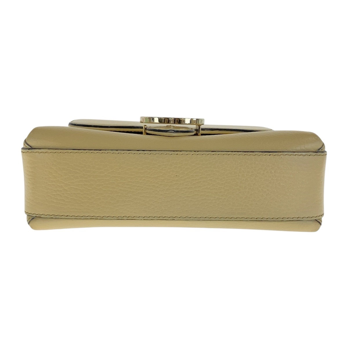 GUCCI Shoulder Bag 607720 leather Ivory Gold Metal Interlocking
