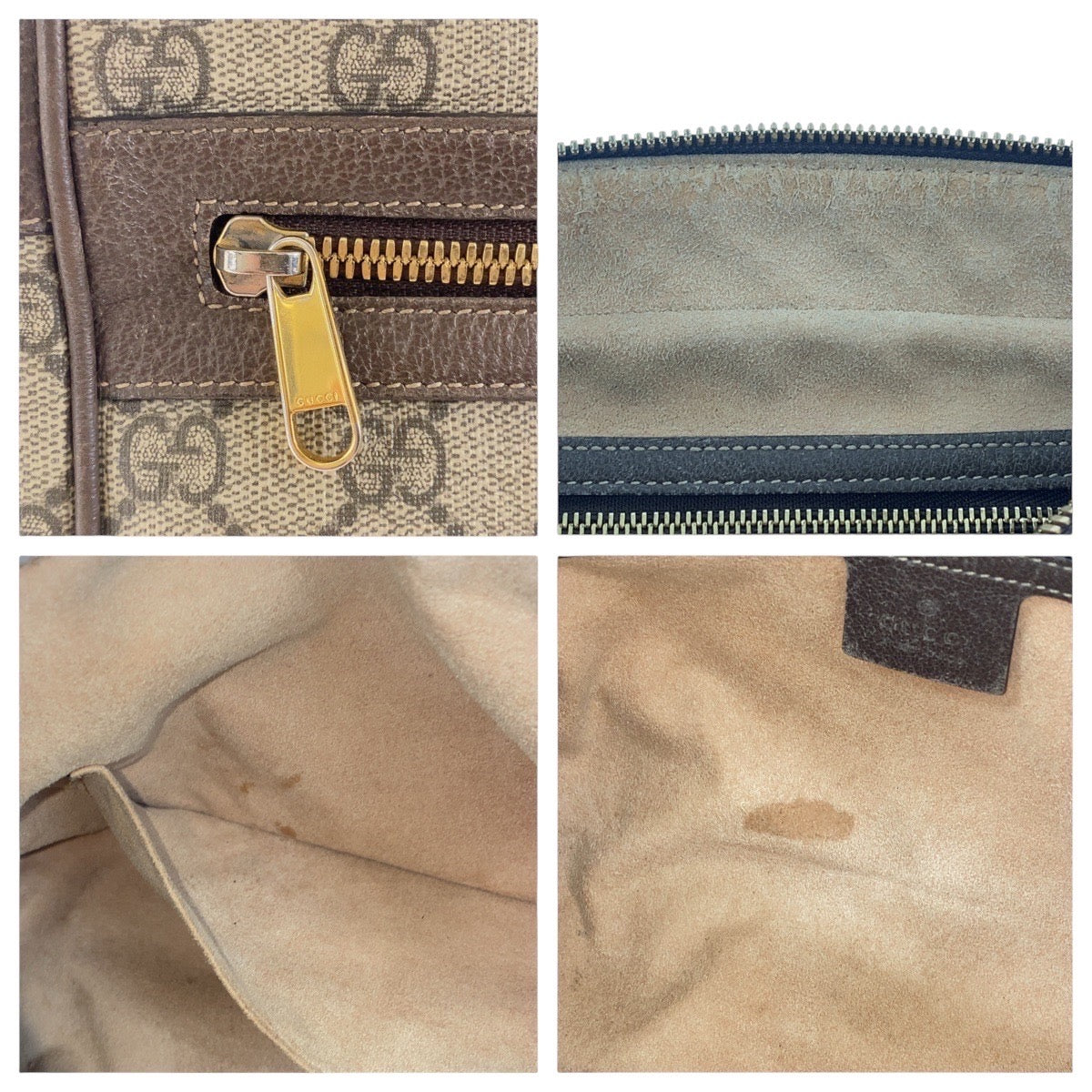 GUCCI Shoulder Bag 517060 GG Supreme Canvas Beige Gold Metal Sherry Line Ophidia