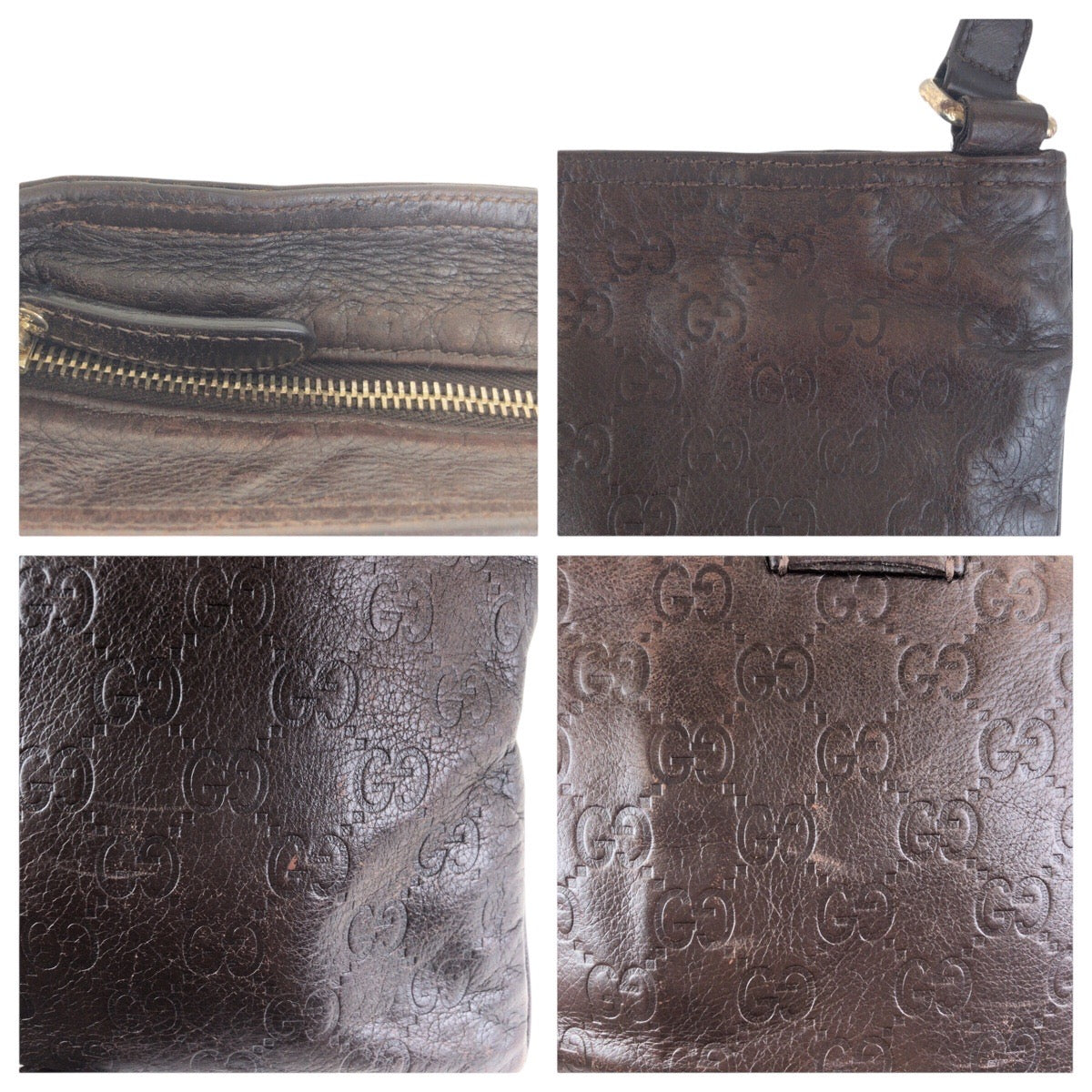 GUCCI Shoulder Bag 20 6 leather Brown Sima
