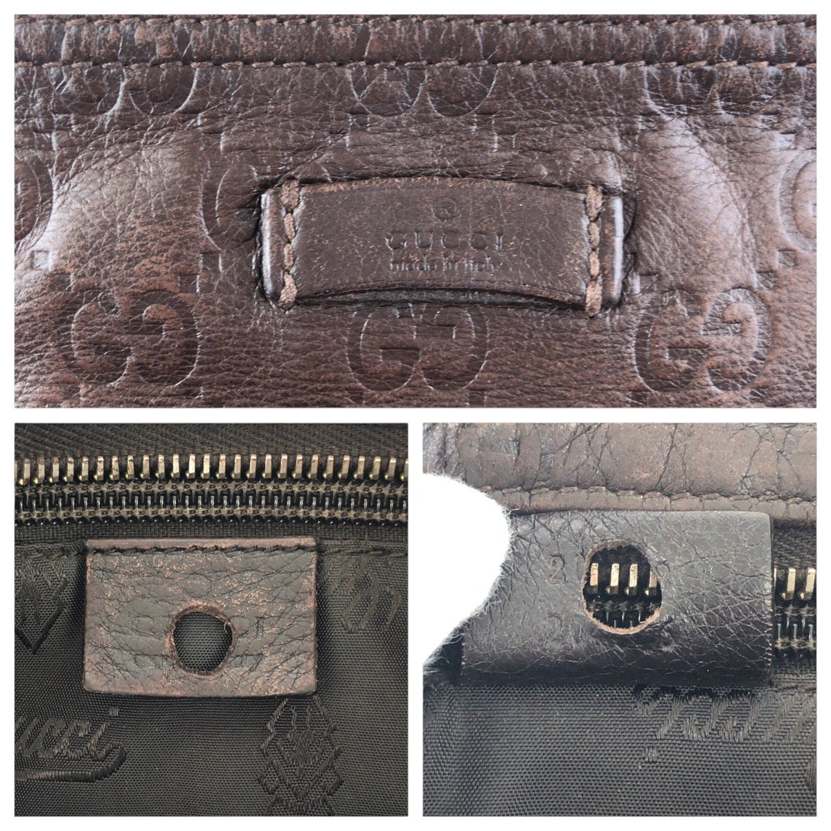 GUCCI Shoulder Bag 20 6 leather Brown Sima
