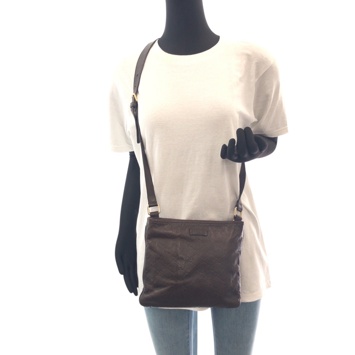 GUCCI Shoulder Bag 20 6 leather Brown Sima