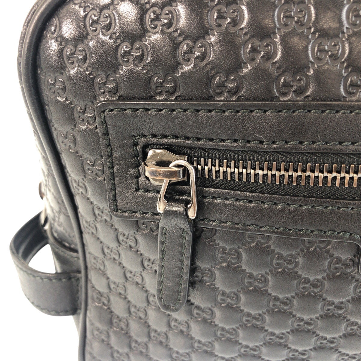 GUCCI business bag 419775 leather Black black Micro Guccisima