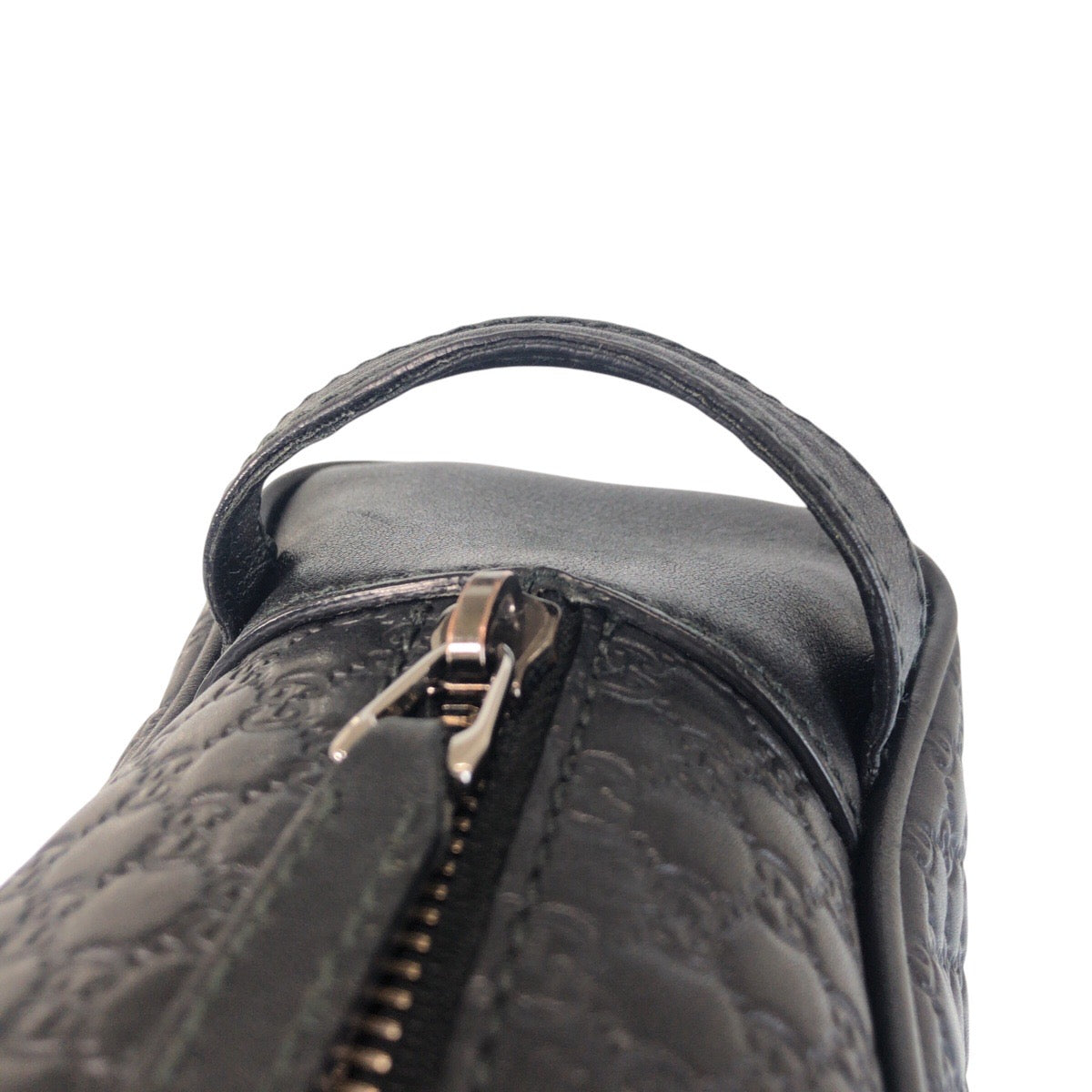GUCCI business bag 419775 leather Black black Micro Guccisima