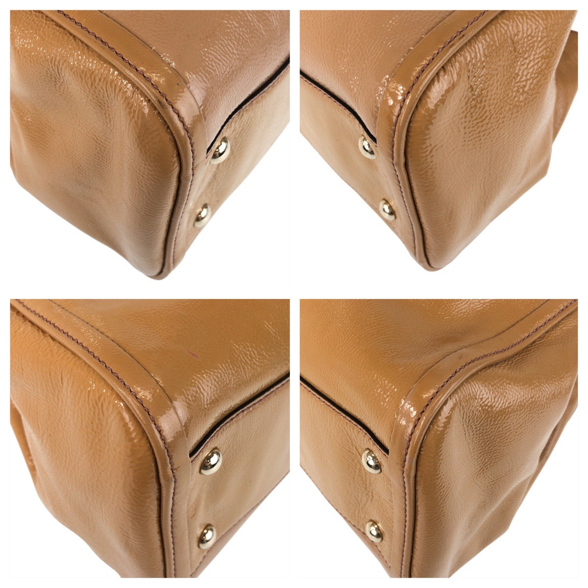 GUCCI Handbag 336751 Patent leather Camel Soho