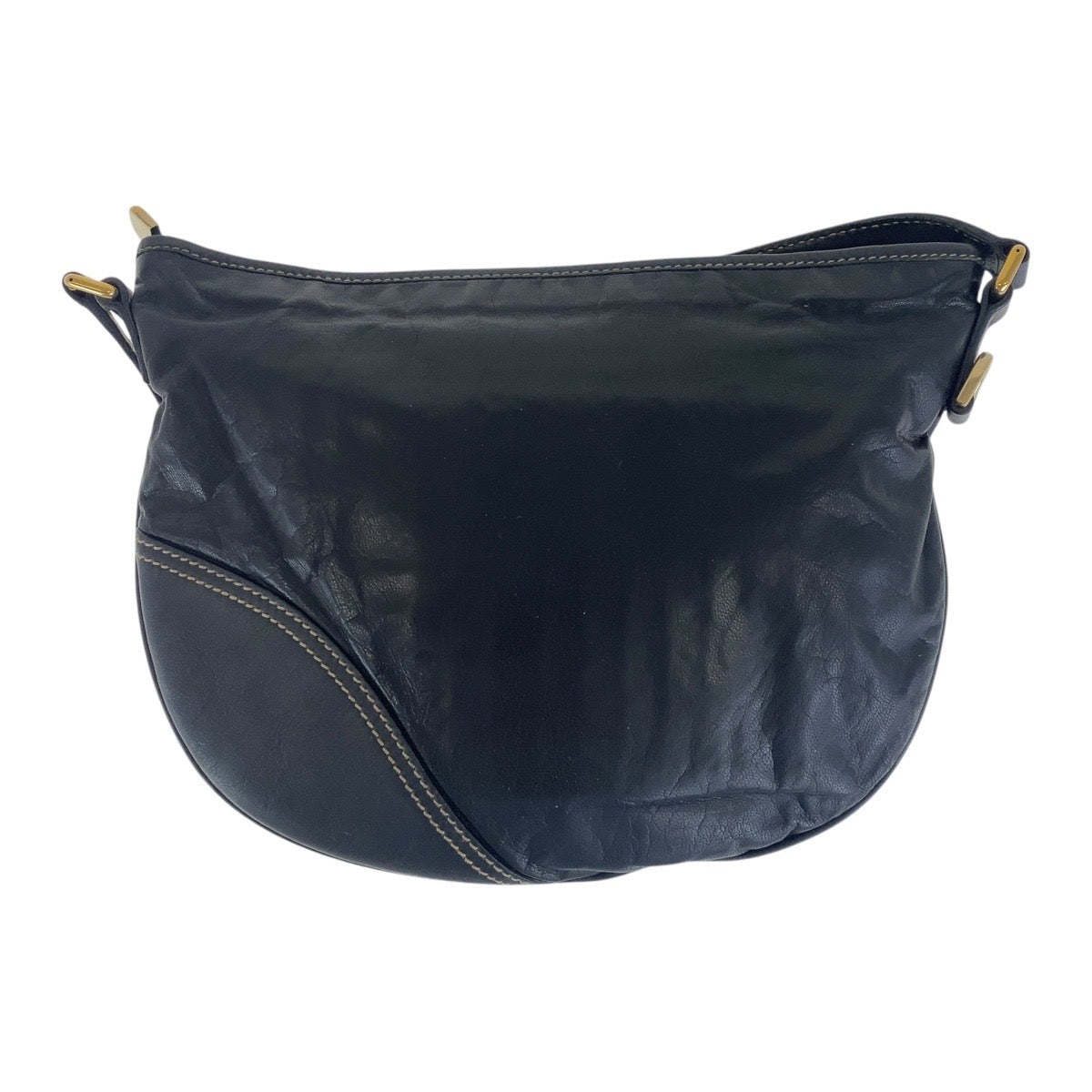 GUCCI Shoulder Bag 169998 leather black Interlocking