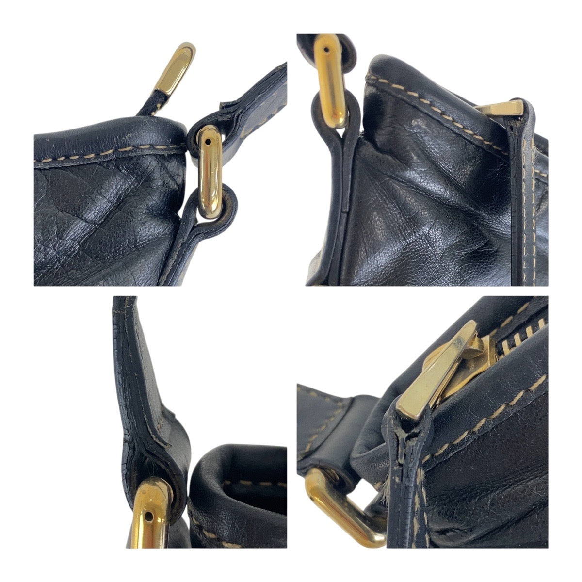 GUCCI Shoulder Bag 169998 leather black Interlocking