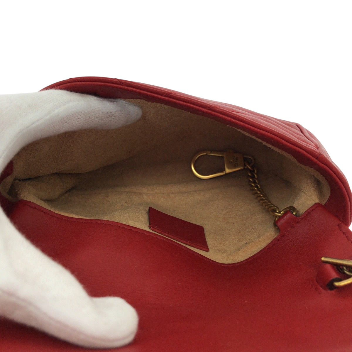 GUCCI Shoulder Bag 476433 leather Red GG Marmont