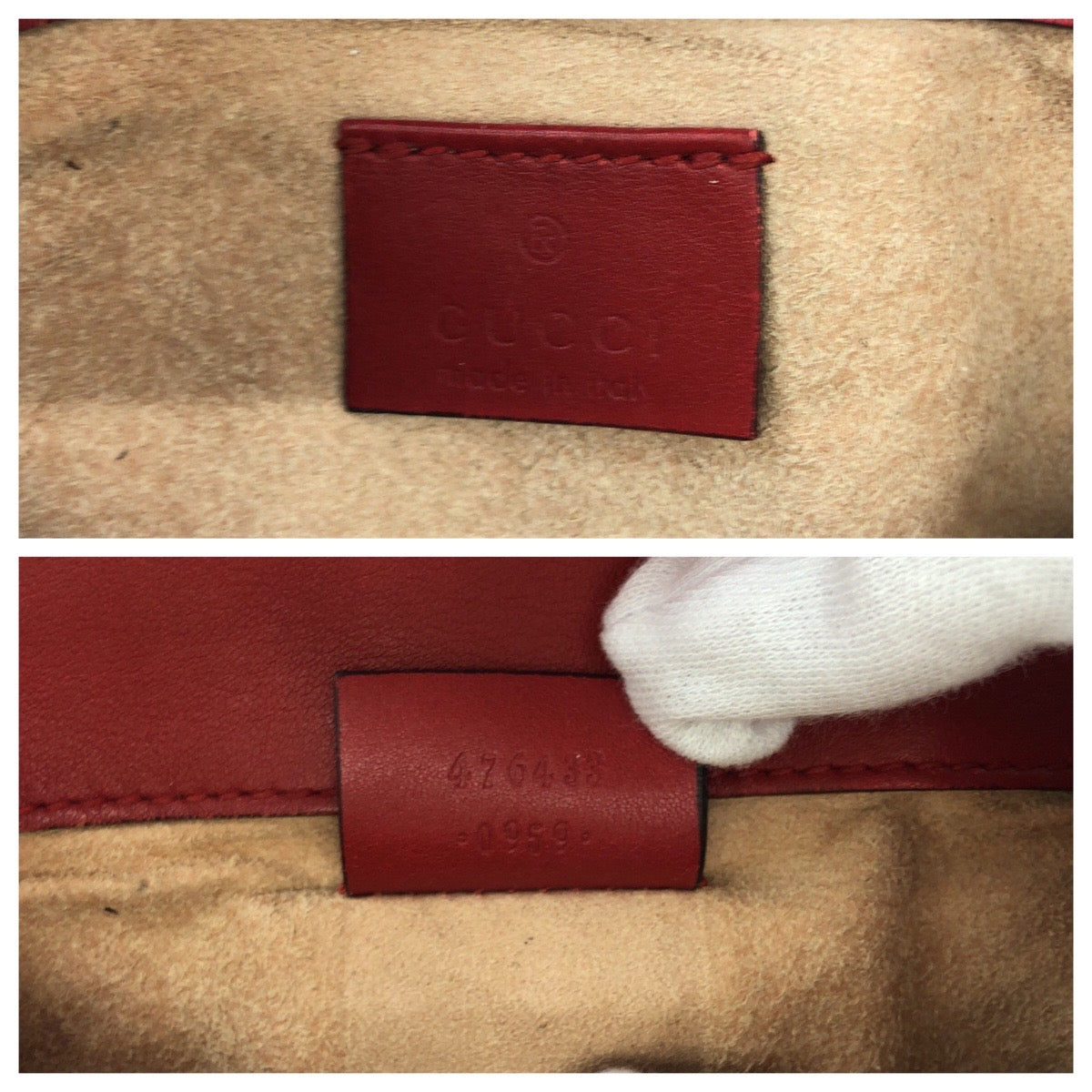 GUCCI Shoulder Bag 476433 leather Red GG Marmont
