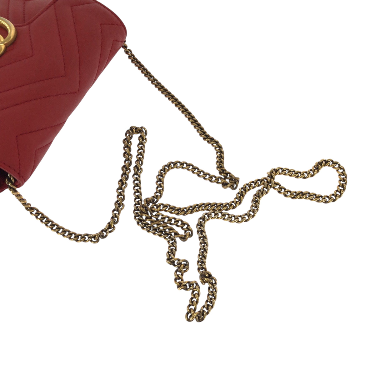 GUCCI Shoulder Bag 476433 leather Red GG Marmont