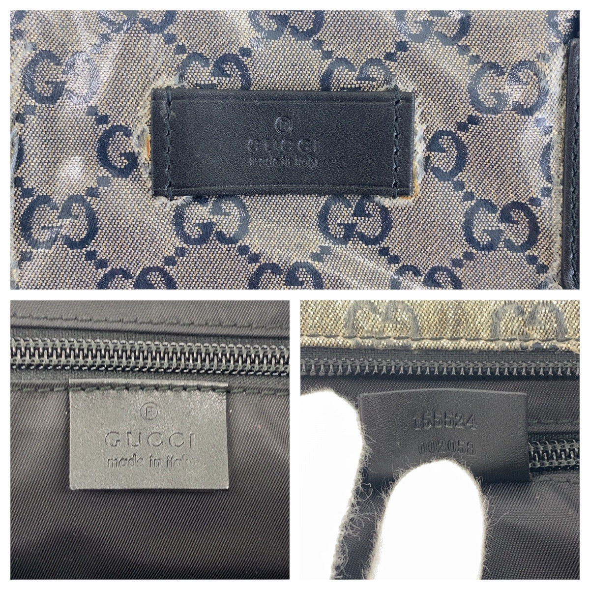 GUCCI Tote Bag 155524 Coated canvas gray Shoulder Bag