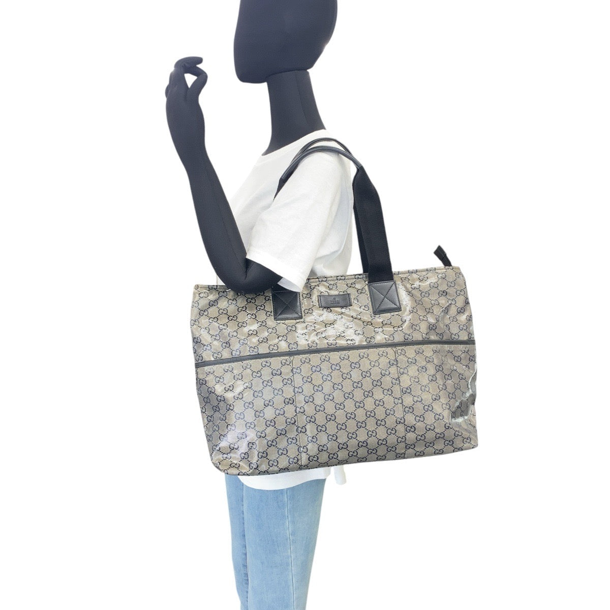 GUCCI Tote Bag 155524 Coated canvas gray Shoulder Bag