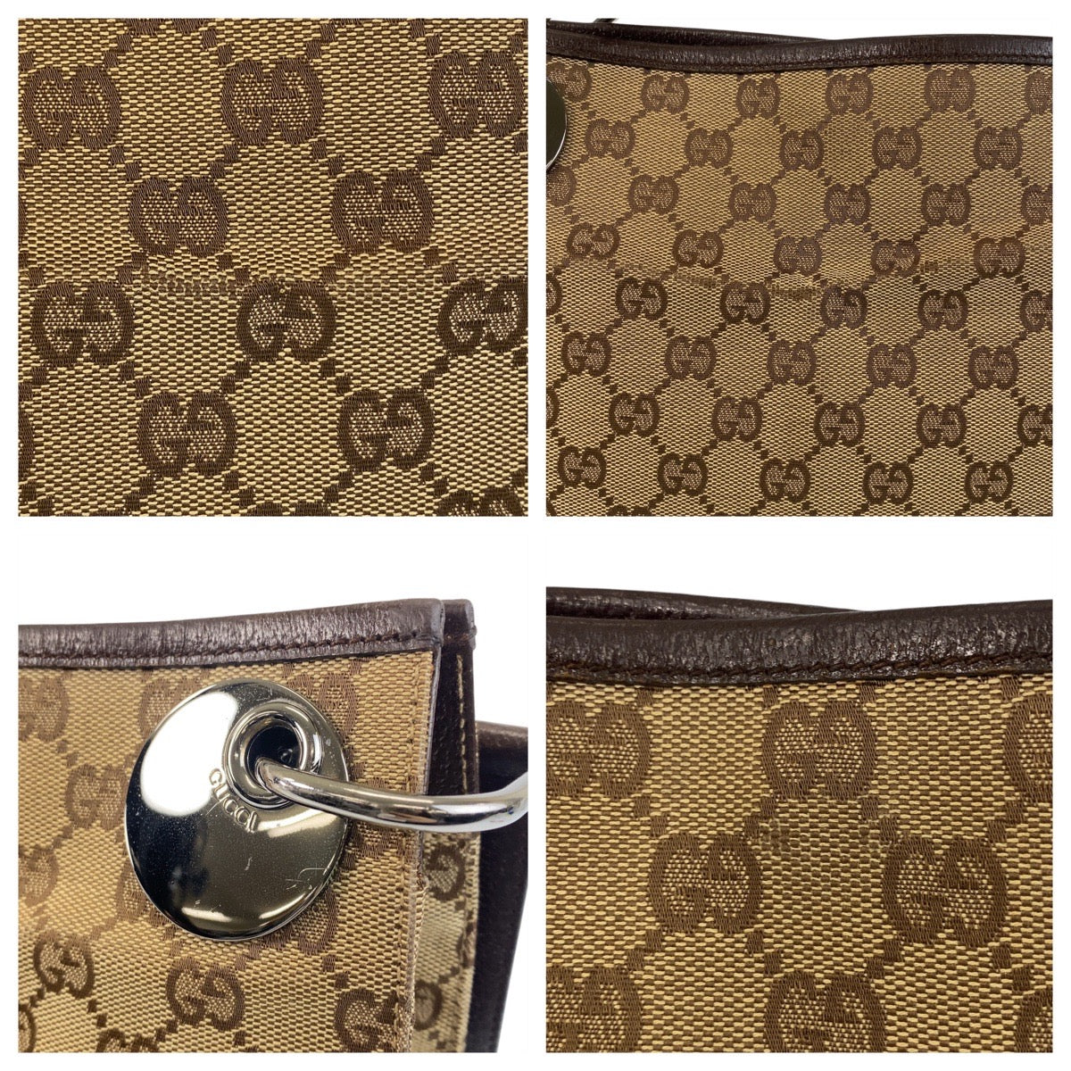 GUCCI Shoulder Bag 120841 GG canvas beige