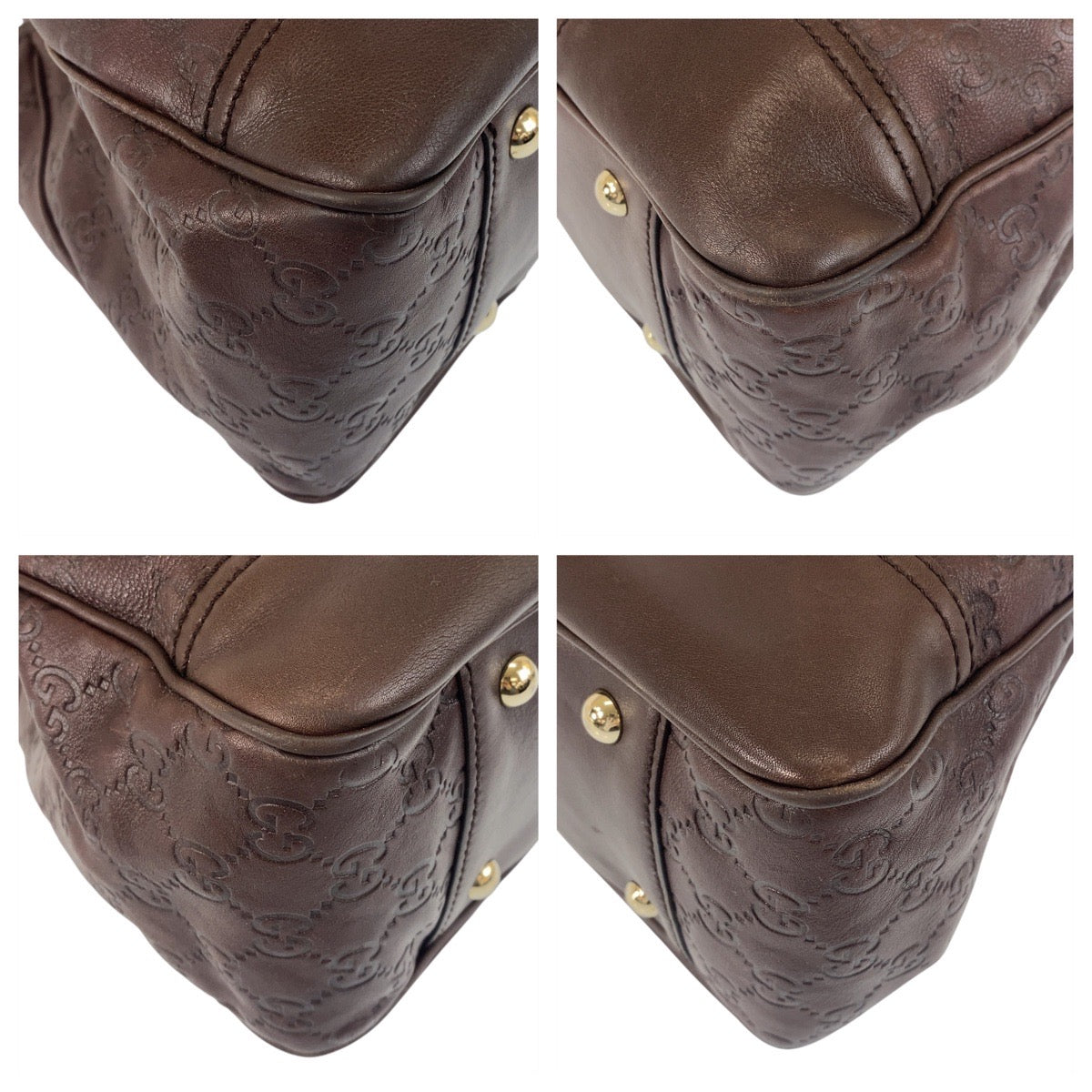 GUCCI Tote Bag 163805 leather Brown Guccishima Princey