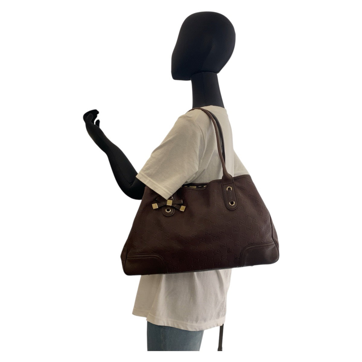 GUCCI Tote Bag 163805 leather Brown Guccishima Princey