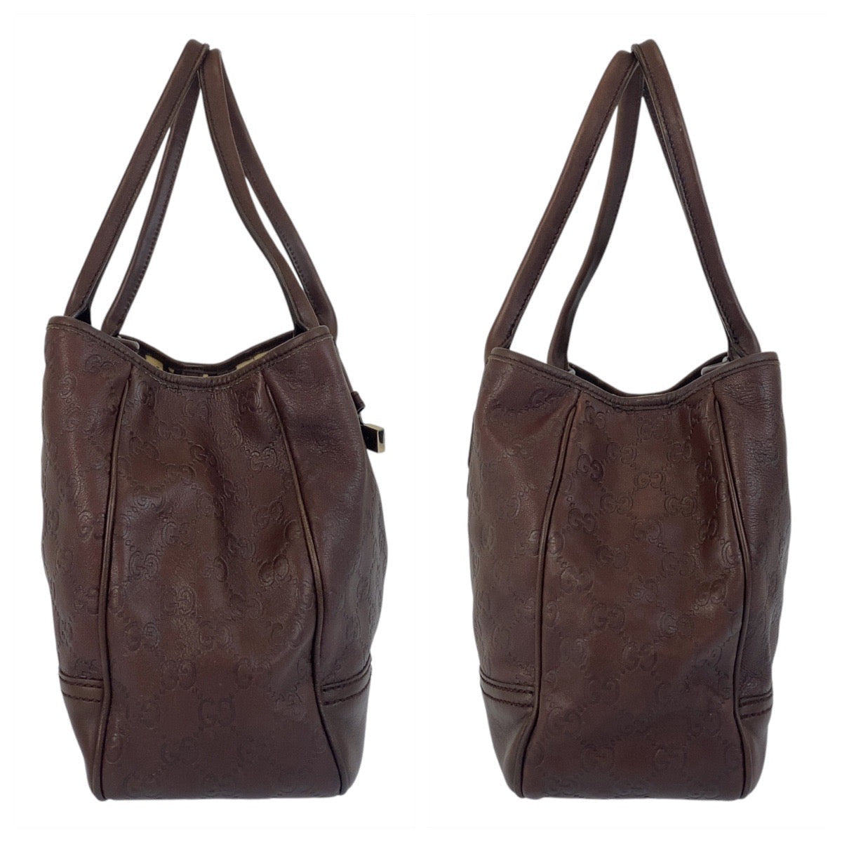 GUCCI Tote Bag 163805 leather Brown Guccishima Princey