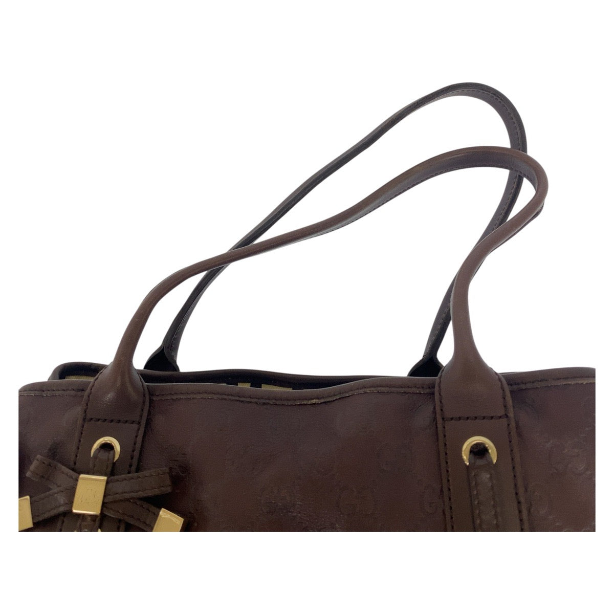 GUCCI Tote Bag 163805 leather Brown Guccishima Princey