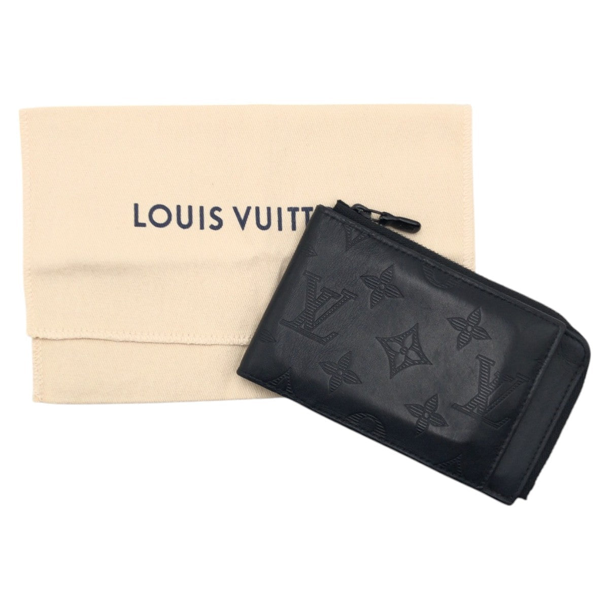 LOUIS VUITTON Coin case M82526 leather black Monogram hybrid wallet