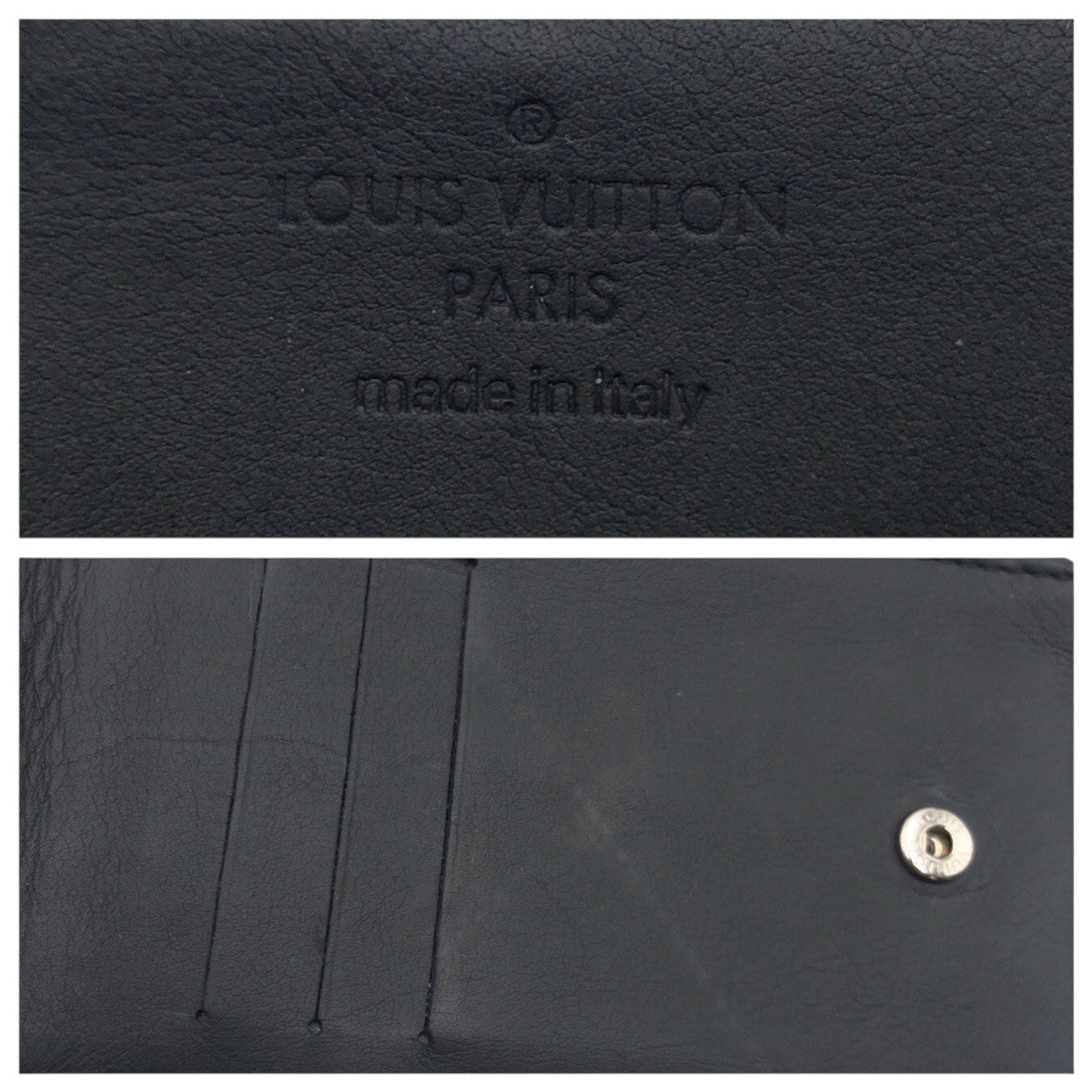 LOUIS VUITTON Coin case M82526 leather black Monogram hybrid wallet