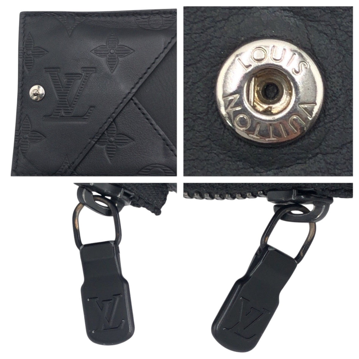 LOUIS VUITTON Coin case M82526 leather black Monogram hybrid wallet