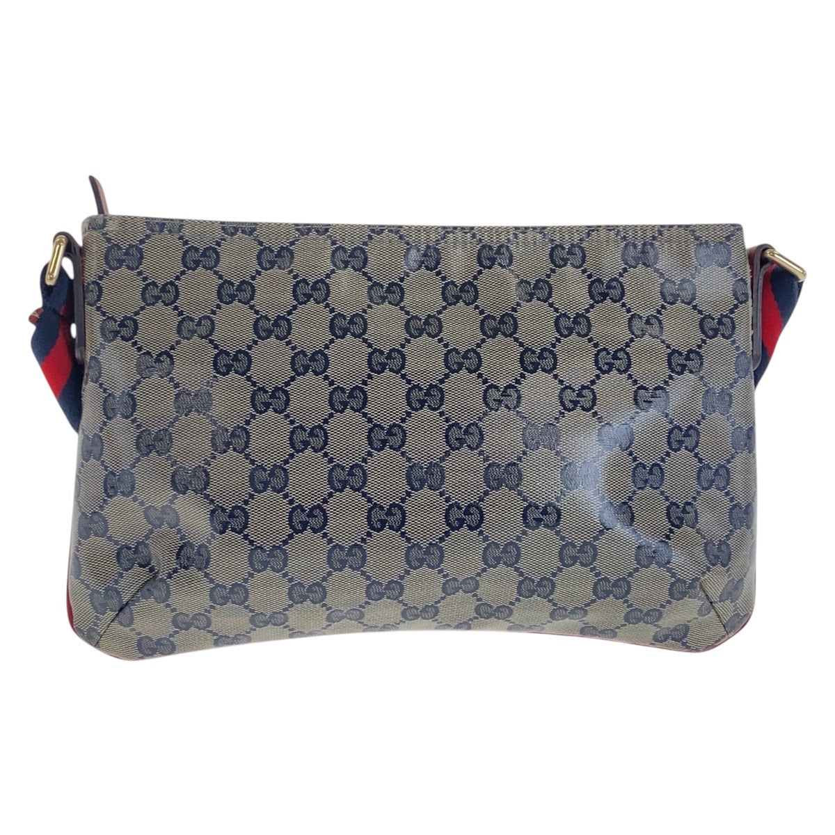 GUCCI Shoulder Bag 189749 Coated canvas Navy Sherry line GG crystal