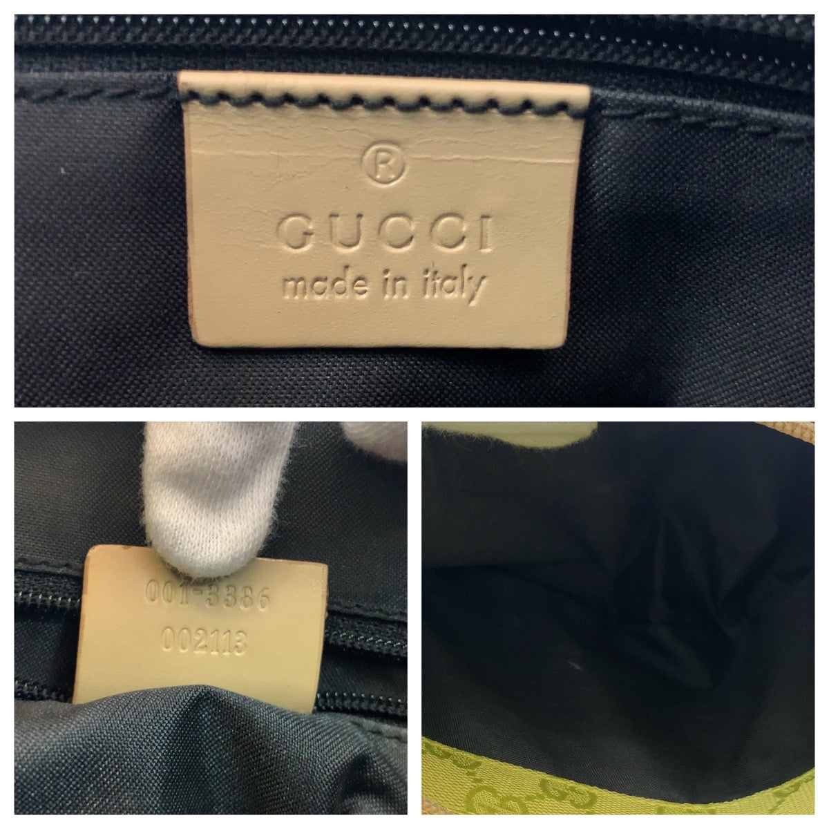 GUCCI Shoulder Bag 001 3386 GG canvas yellow