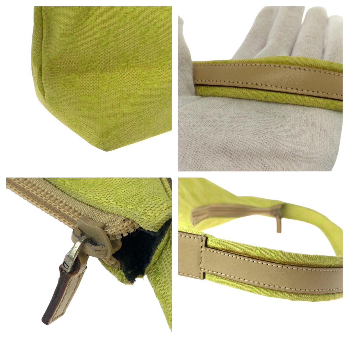 GUCCI Shoulder Bag 001 3386 GG canvas yellow