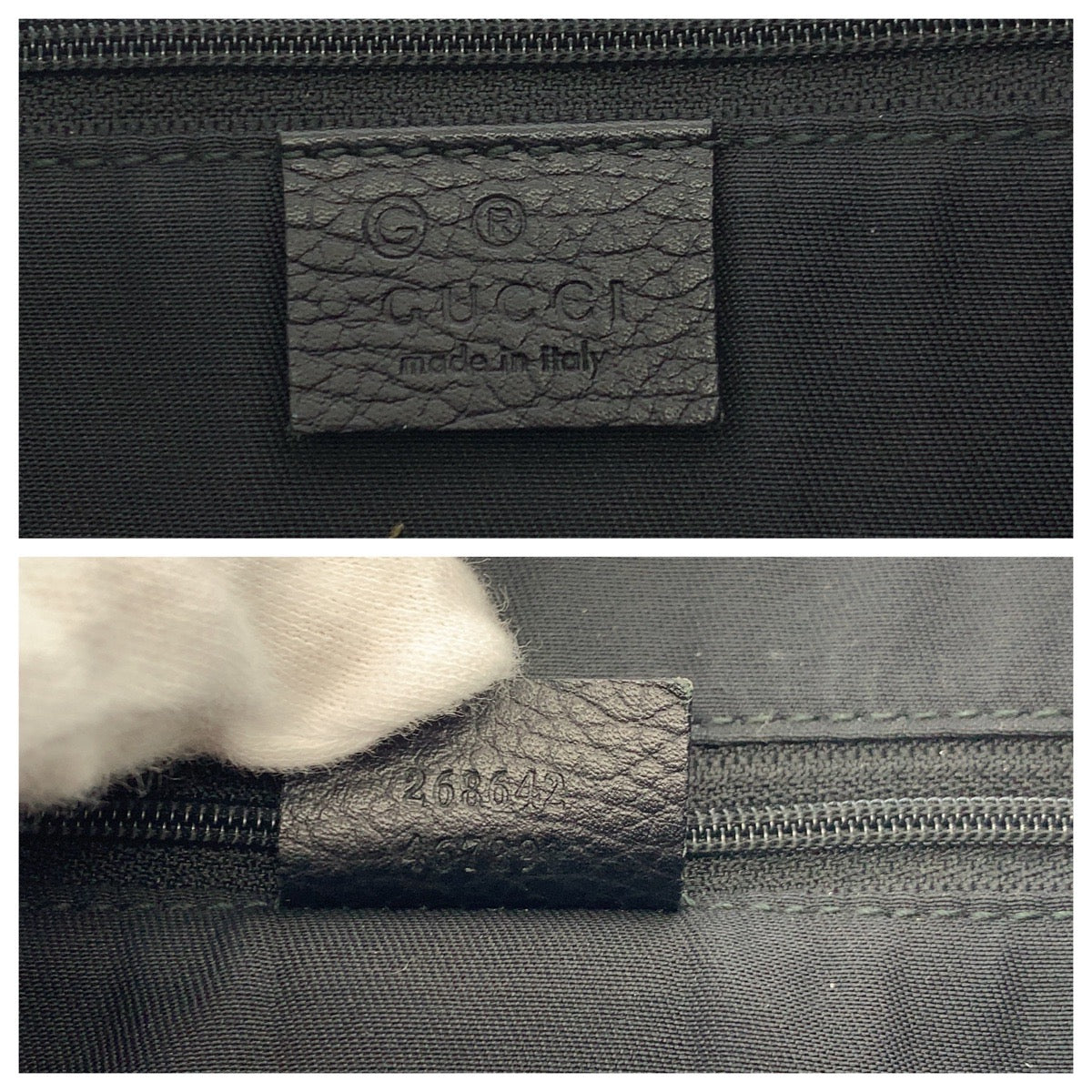 GUCCI Shoulder Bag 268642 GG canvas Black SilverMetal Abbey