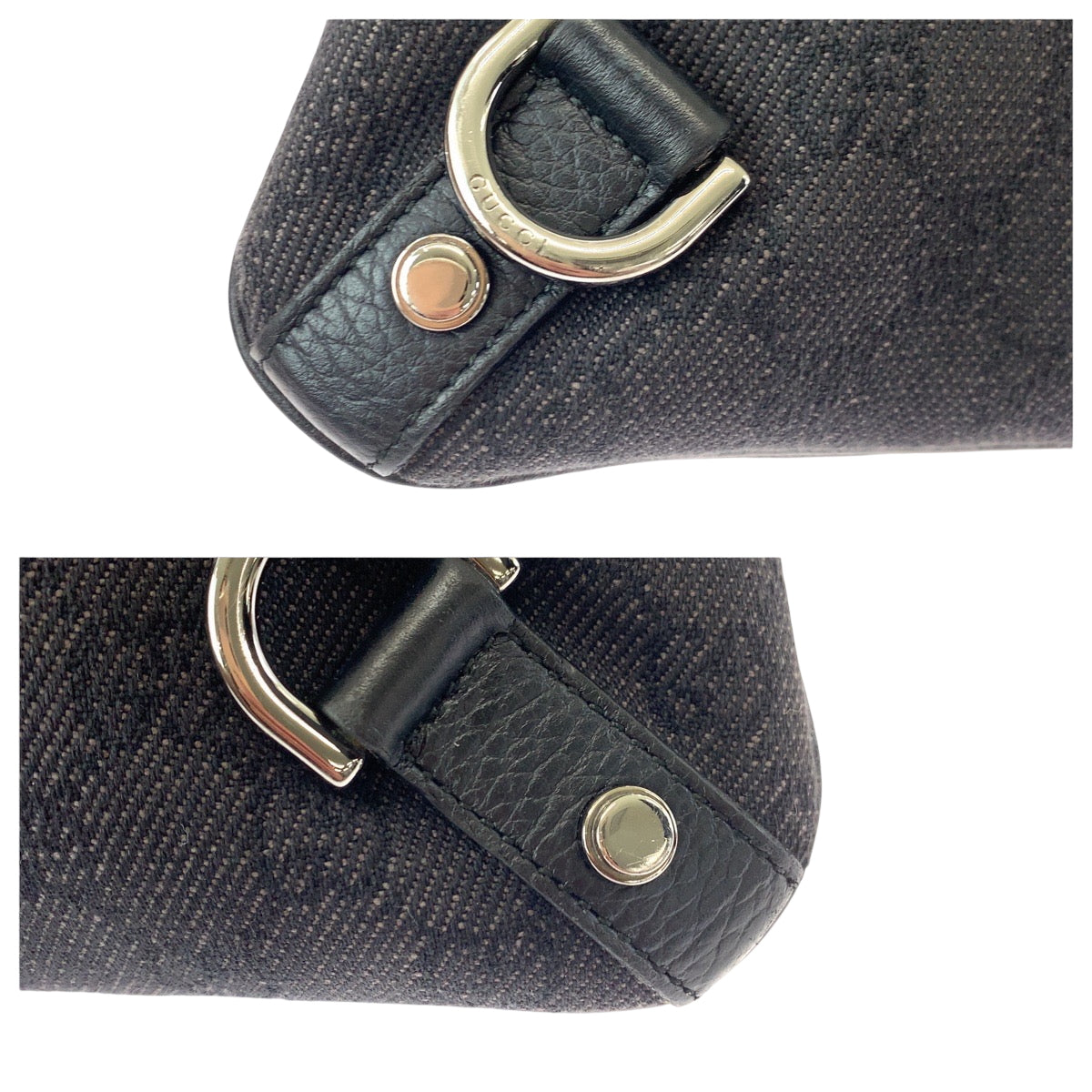 GUCCI Shoulder Bag 268642 GG canvas Black SilverMetal Abbey