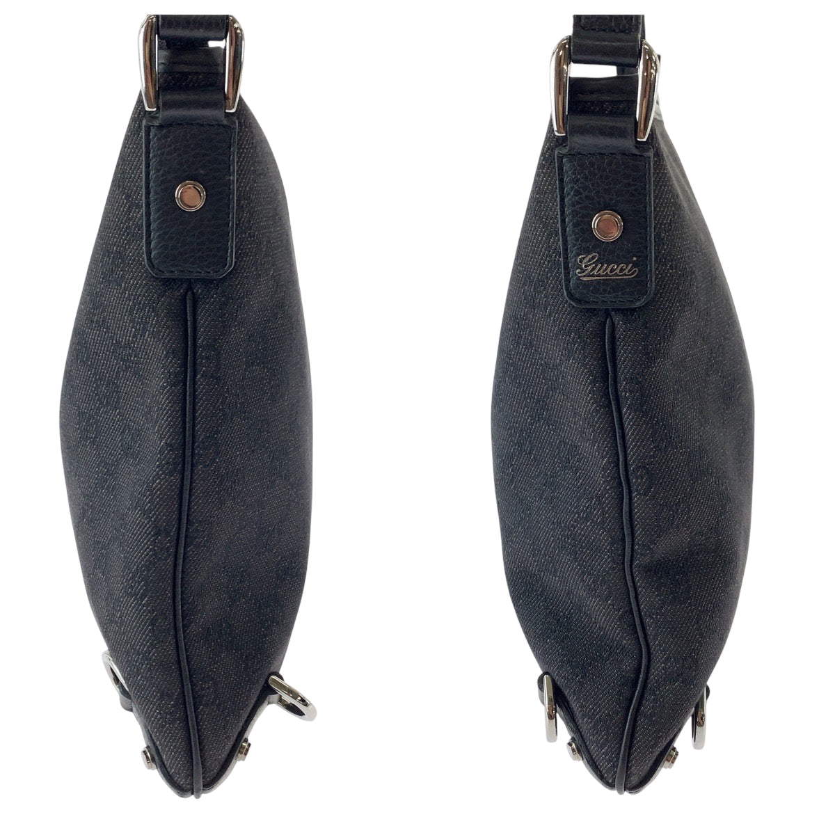 GUCCI Shoulder Bag 268642 GG canvas Black SilverMetal Abbey