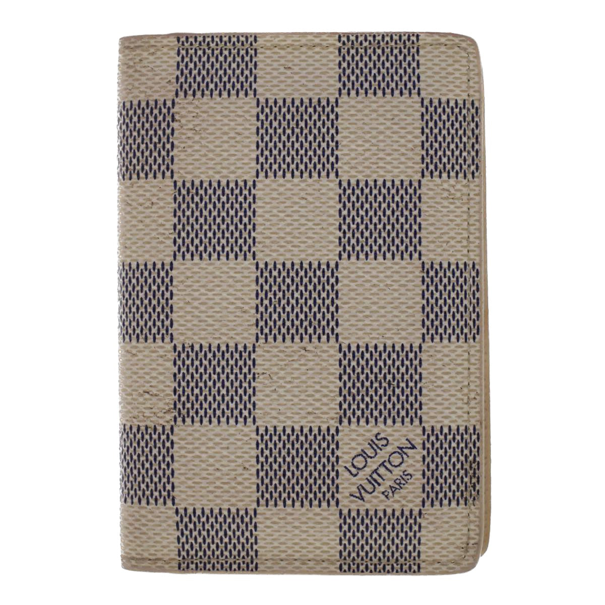 LOUIS VUITTON Damier Azur Organizer Dupoch Card Case N61727 LV Auth 50251