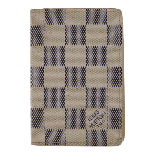 LOUIS VUITTON Damier Azur Organizer Dupoch Card Case N61727 LV Auth 50251
