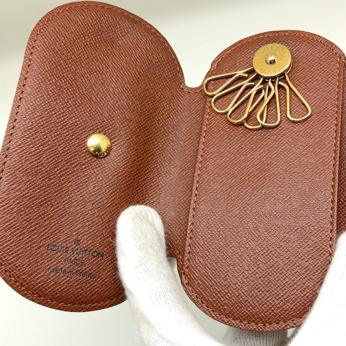 Louis Vuitton Brown Canvas Porte cles wallet accessories