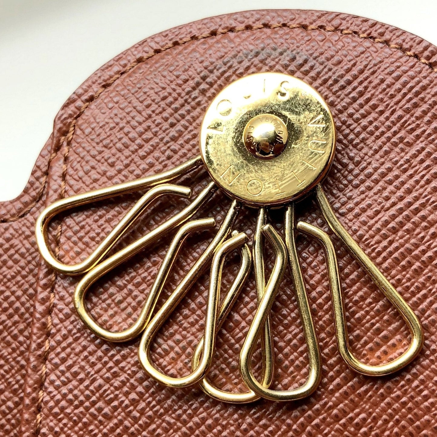 Louis Vuitton Brown Canvas Porte cles wallet accessories