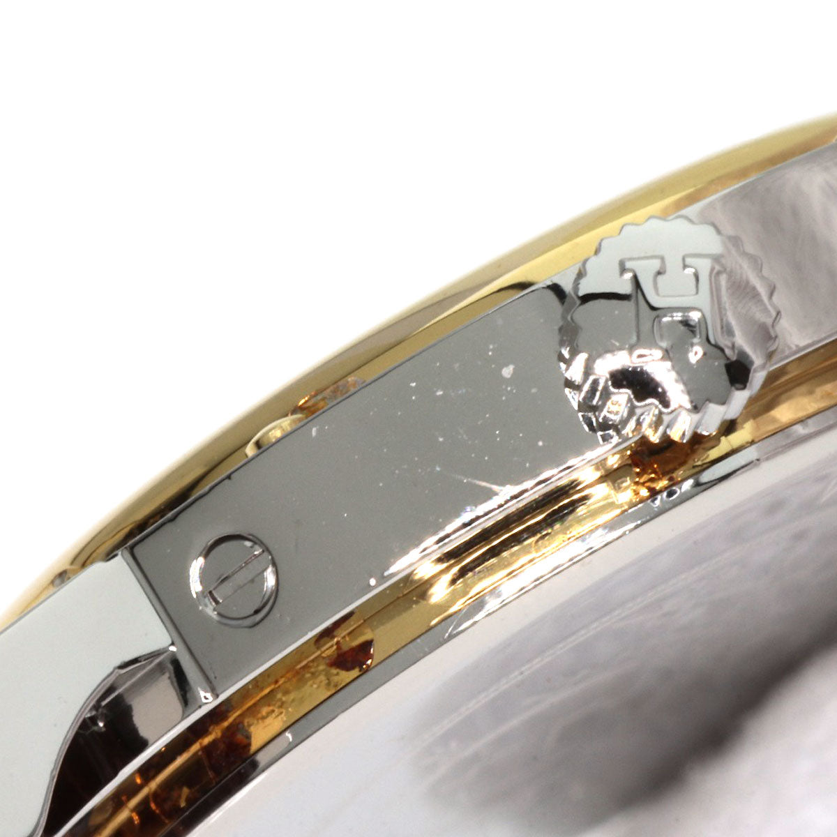 HERMES Watches Quartz Stainless Steel, Leather gold Clipper Ivory dial Women Used