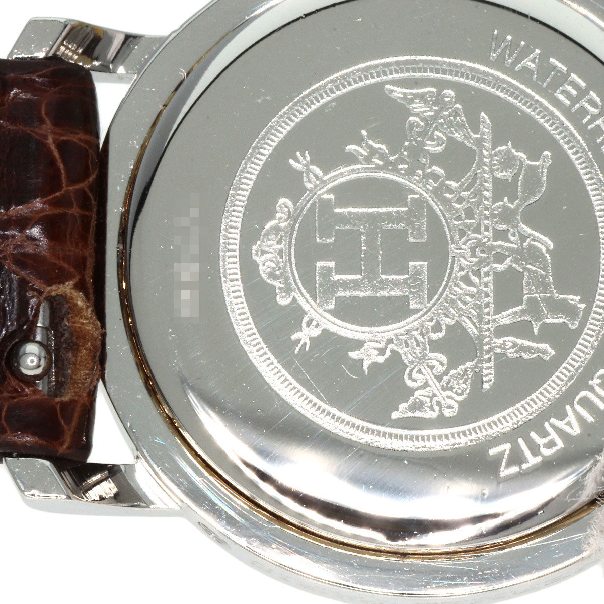 HERMES Watches Quartz Stainless Steel, Leather gold Clipper Ivory dial Women Used