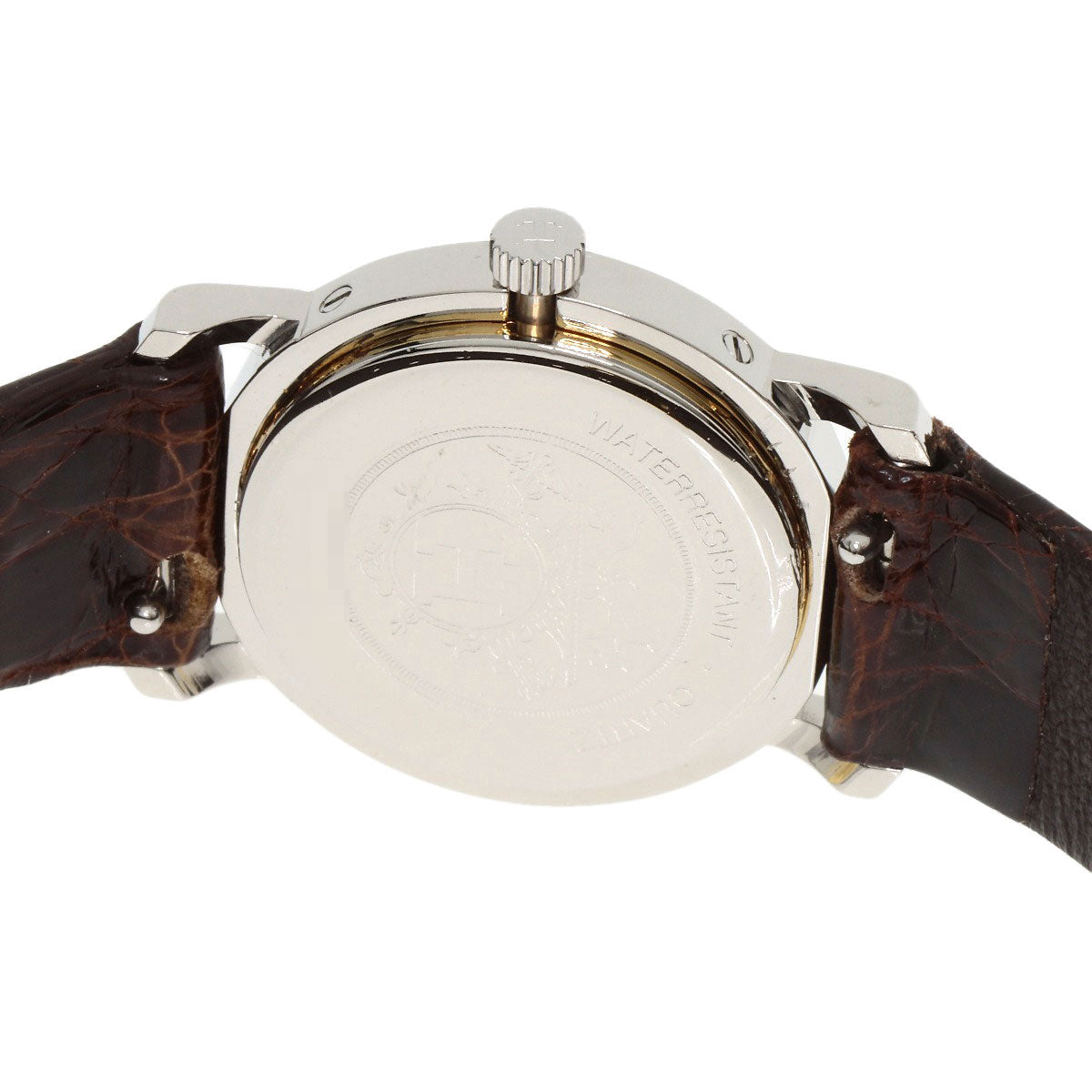 HERMES Watches Quartz Stainless Steel, Leather gold Clipper Ivory dial Women Used