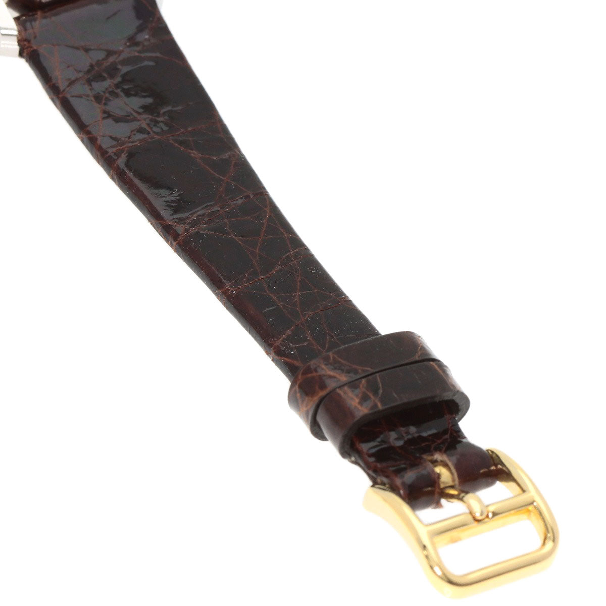 HERMES Watches Quartz Stainless Steel, Leather gold Clipper Ivory dial Women Used