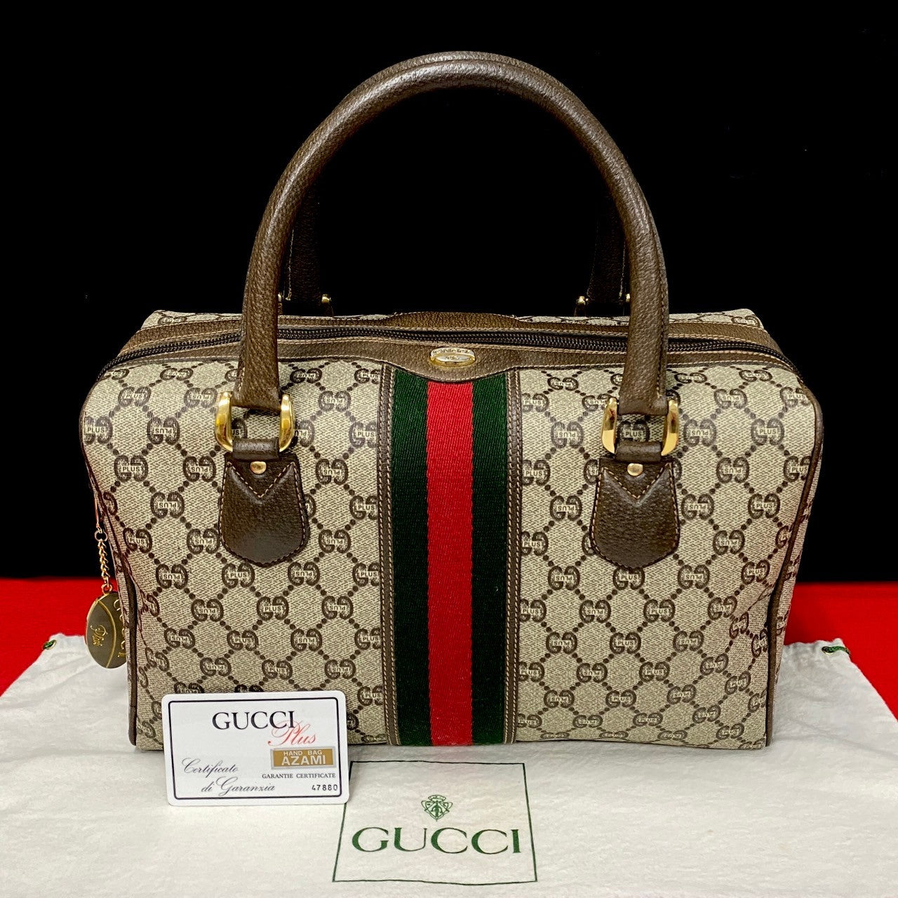 GUCCI Handbag leather Brown Sherry line