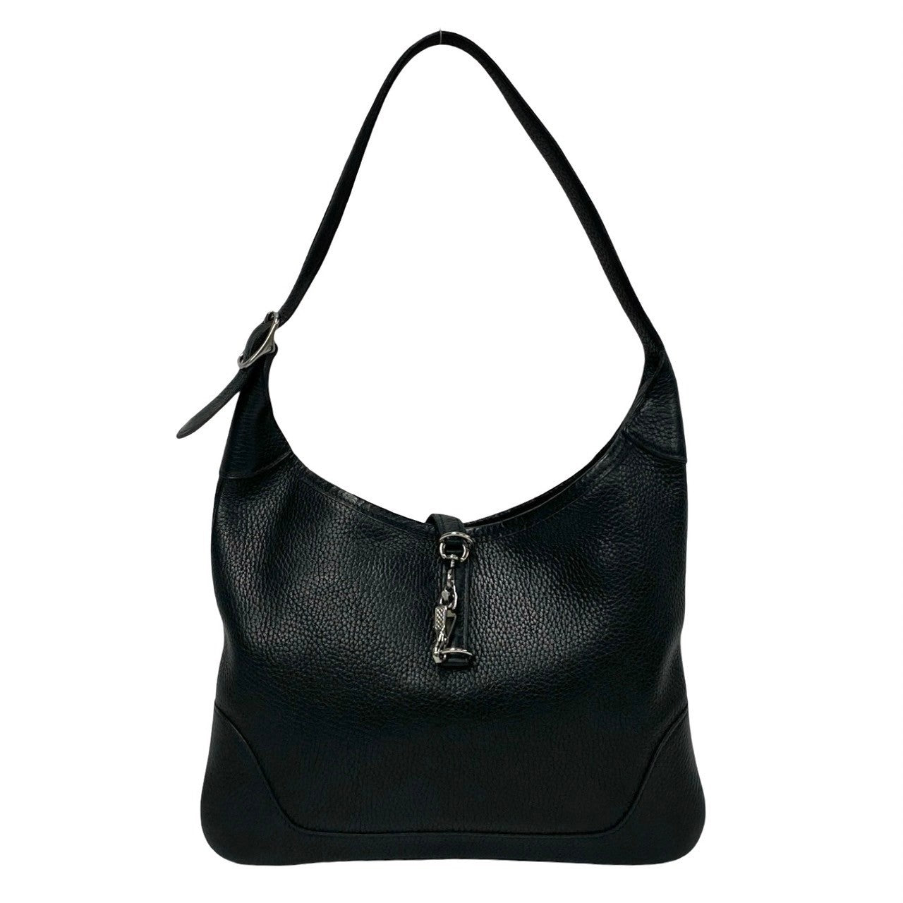 HERMES Shoulder Bag Taurillon Clemence black Trim 31