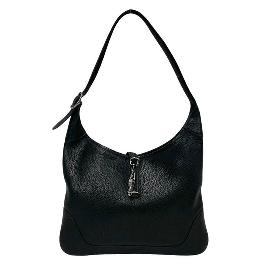 HERMES Shoulder Bag Taurillon Clemence black Trim 31