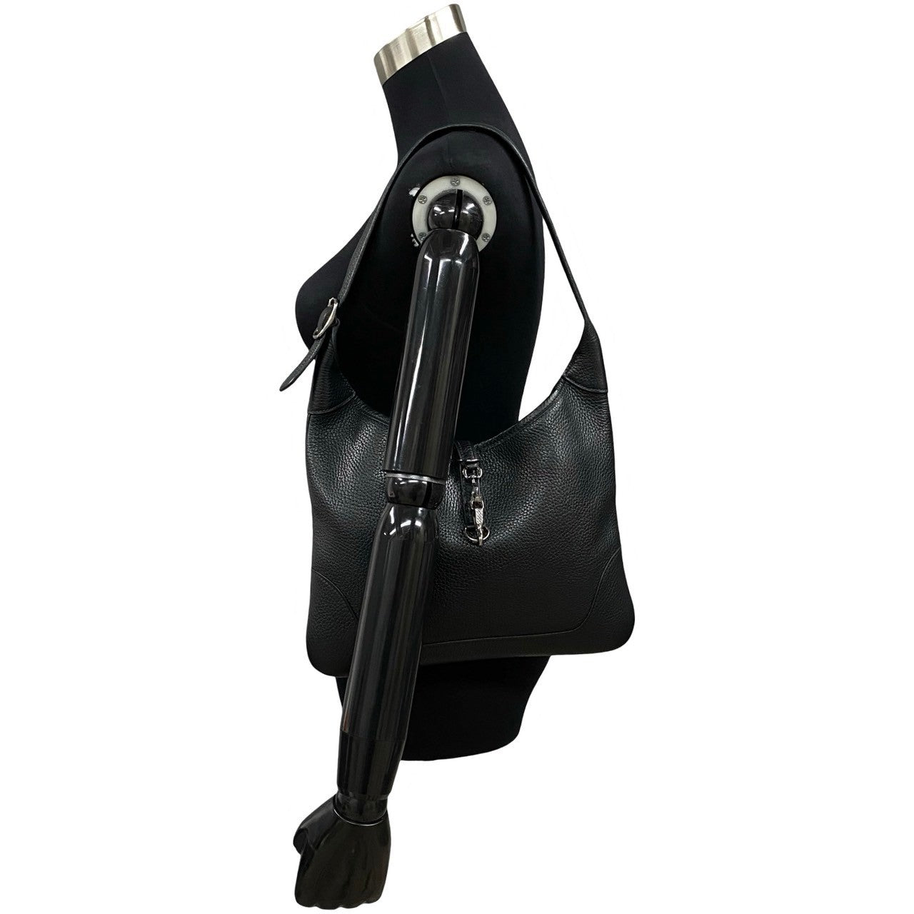 HERMES Shoulder Bag Taurillon Clemence black Trim 31