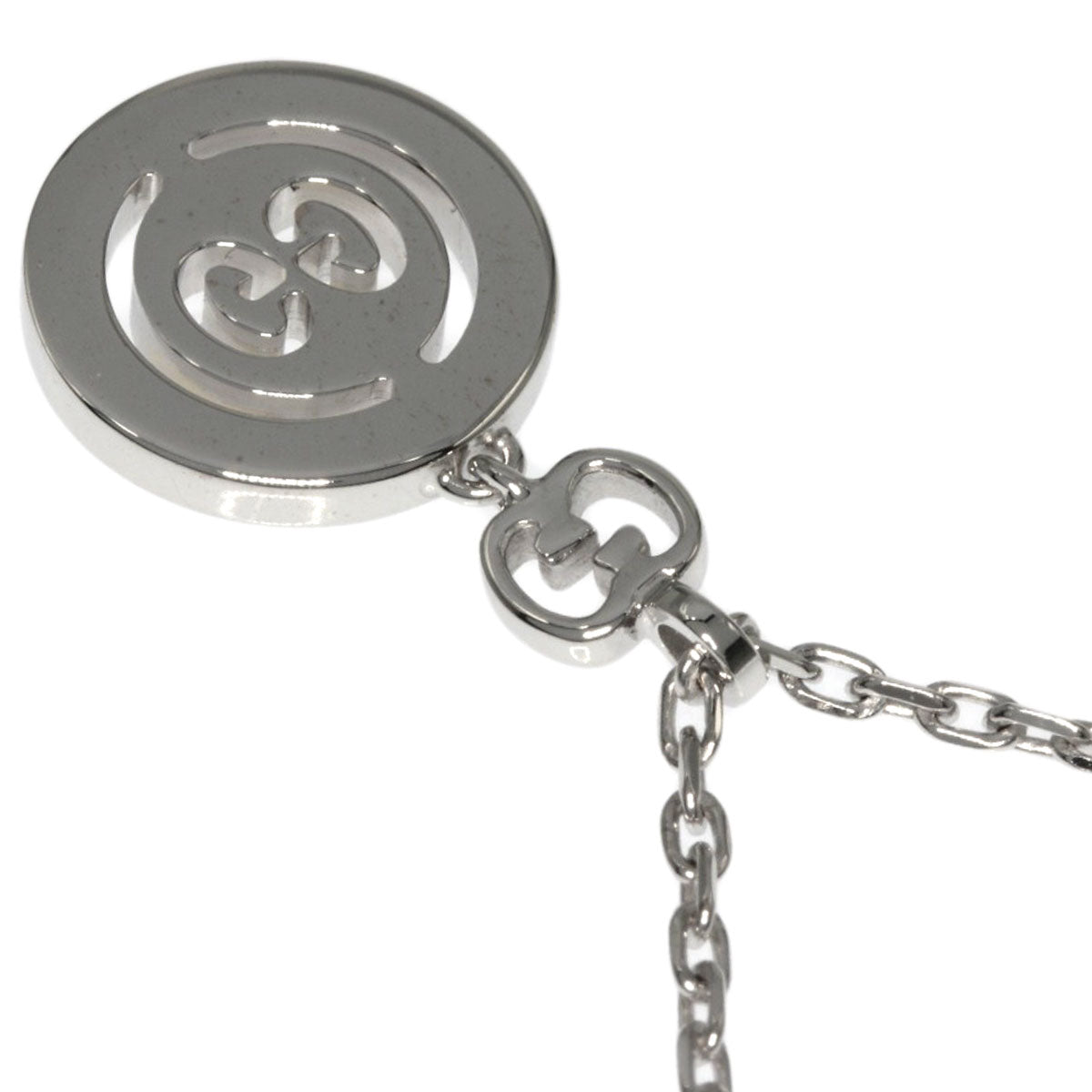 GUCCI Necklace K18WG Silver Icon Toile Diamond