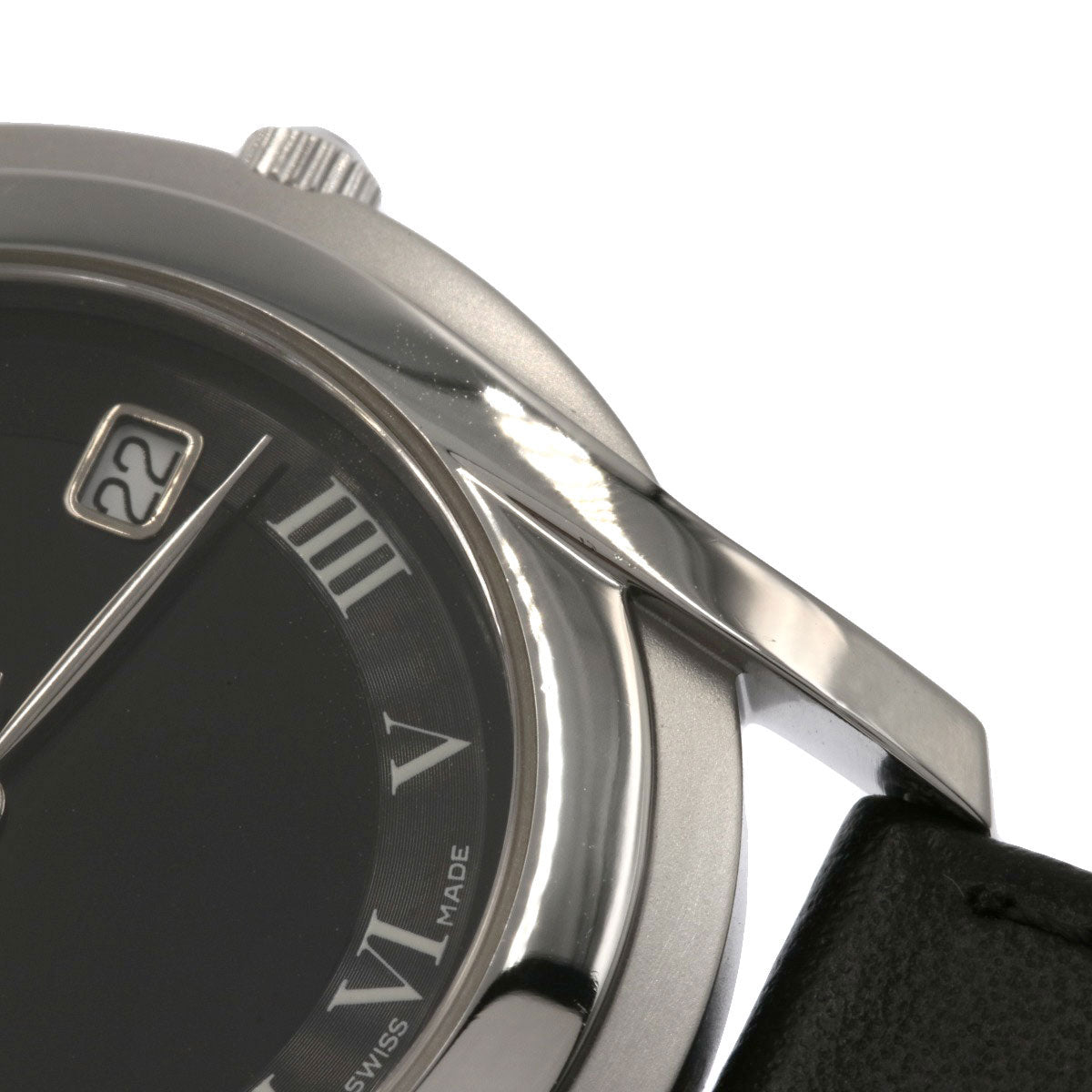 GUCCI Watches Quartz Stainless Steel, Leather black 5500M black dial mens Used
