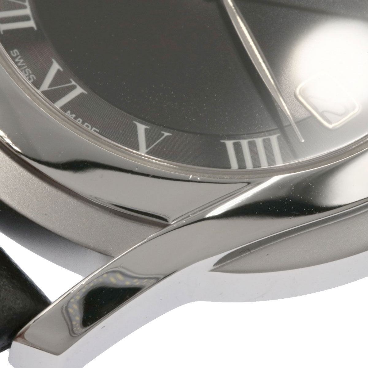 GUCCI Watches Quartz Stainless Steel, Leather black 5500M black dial mens Used
