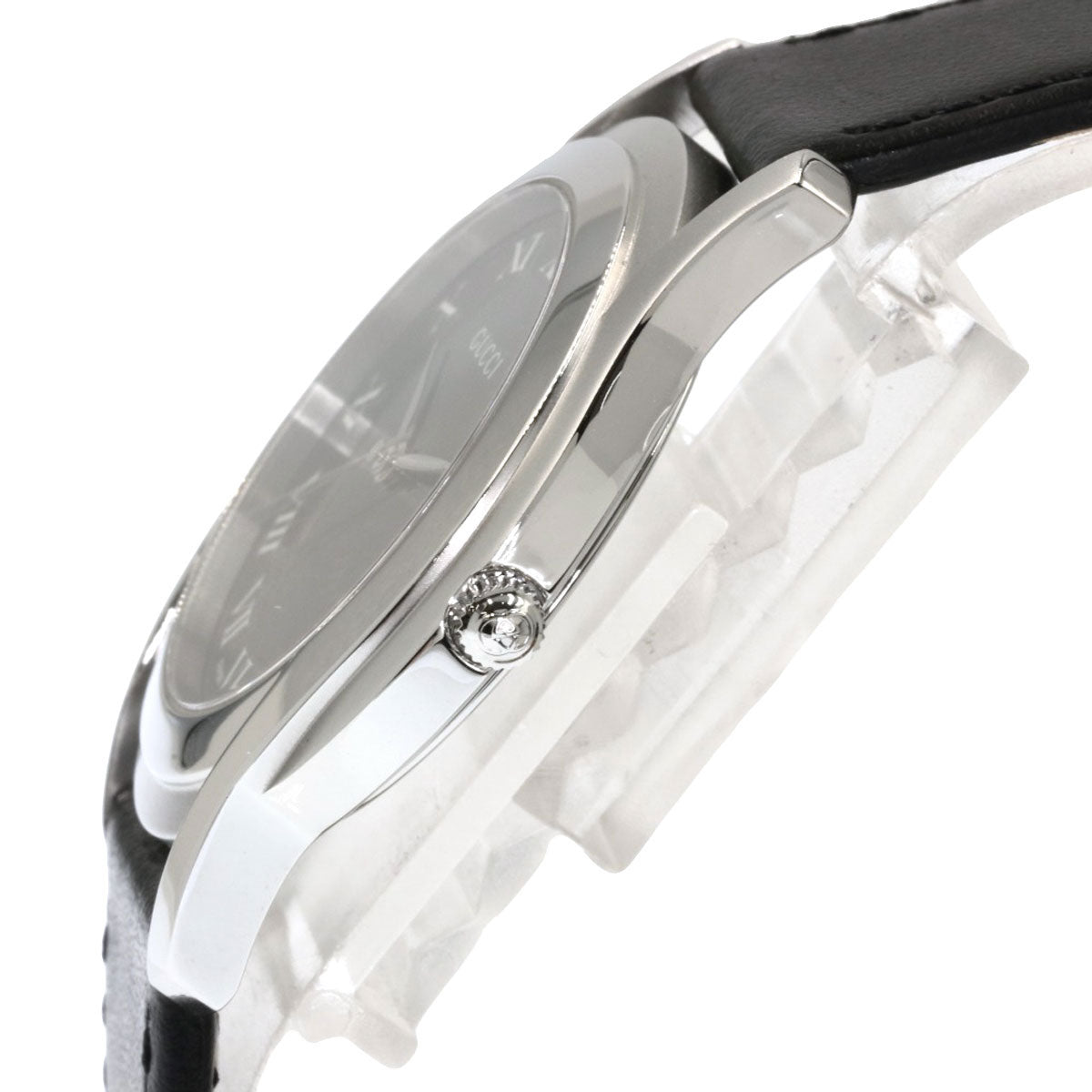 GUCCI Watches Quartz Stainless Steel, Leather black 5500M black dial mens Used