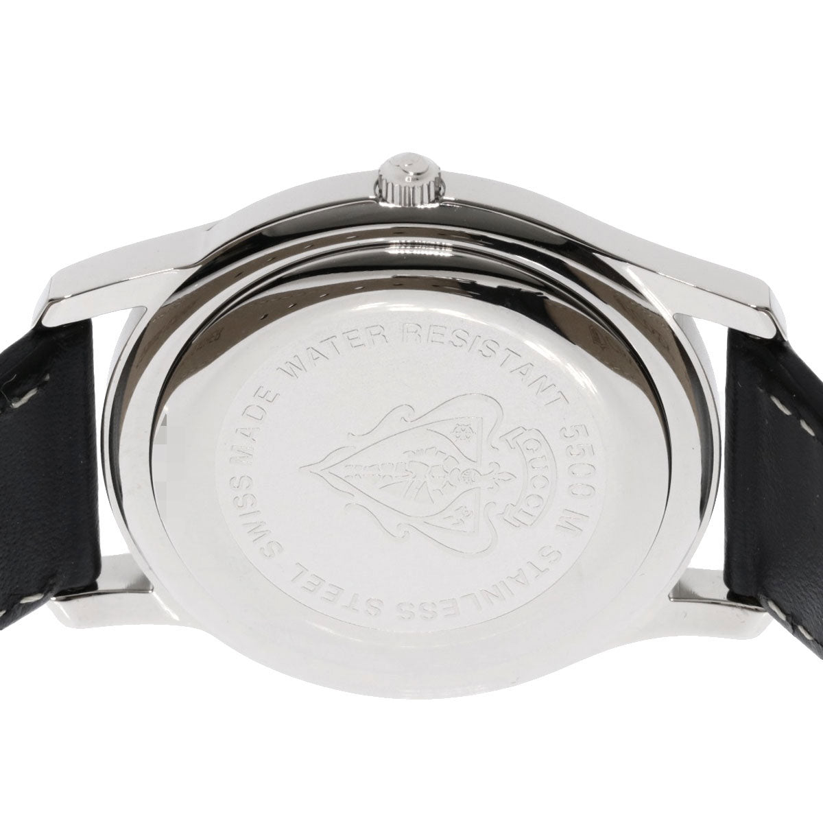 GUCCI Watches Quartz Stainless Steel, Leather black 5500M black dial mens Used