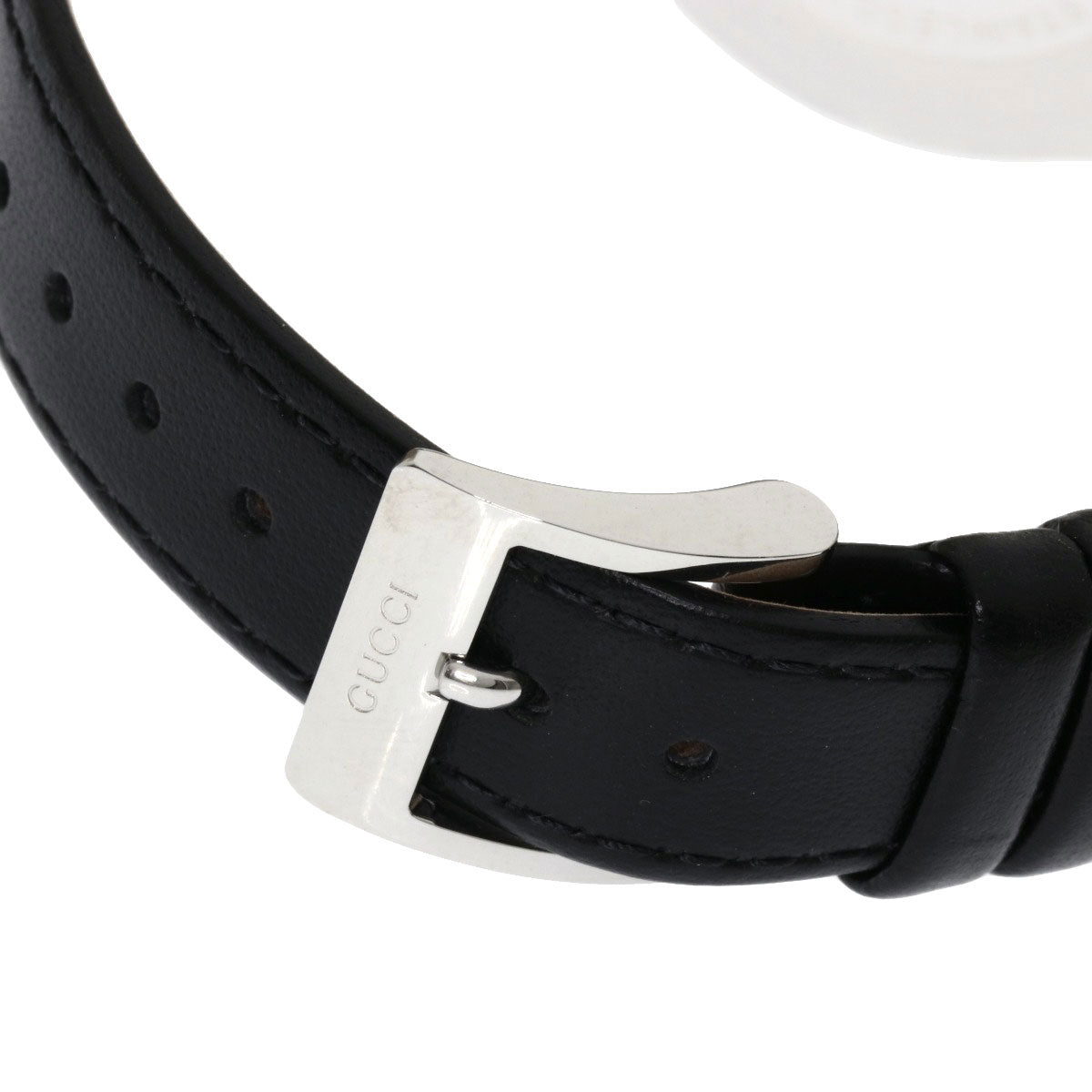 GUCCI Watches Quartz Stainless Steel, Leather black 5500M black dial mens Used