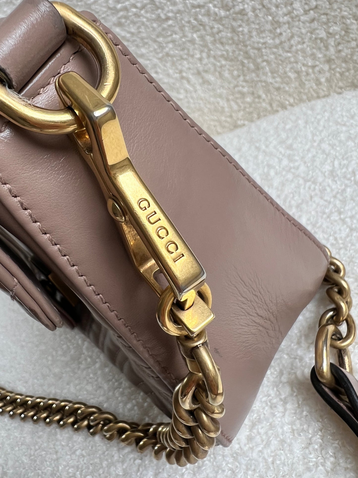 Gucci GG Dusty Pink Marmont Mini Top Handle Bag (RRP £1,890)